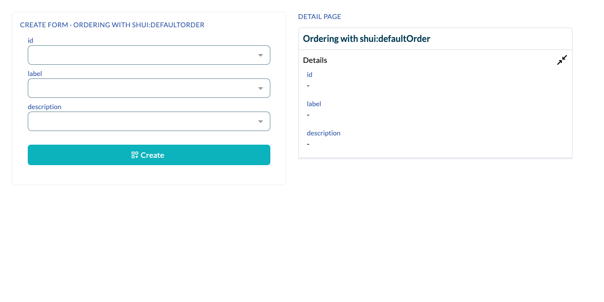 Ordering with shui:defaultOrder rendered by Elody