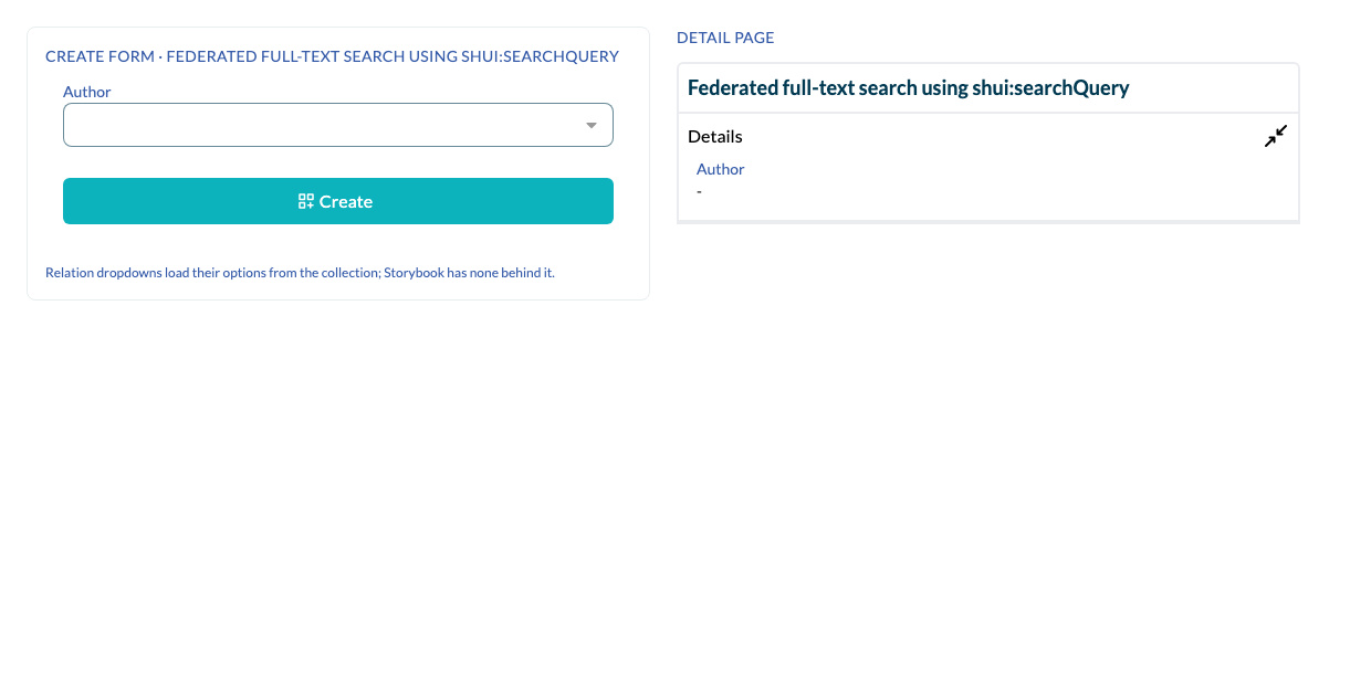 Federated full-text search using shui:searchQuery rendered by Elody