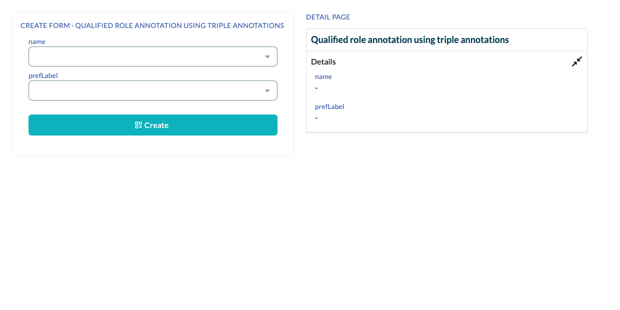 Qualified role annotation using triple annotations rendered by Elody